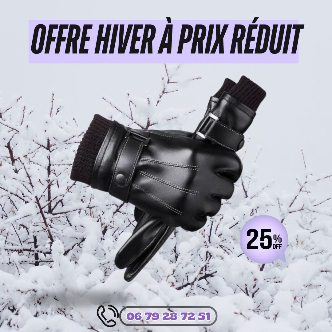 قفازات أنيقة دافئة مبطنة من الداخل مع تقنية استعمال الهاتف