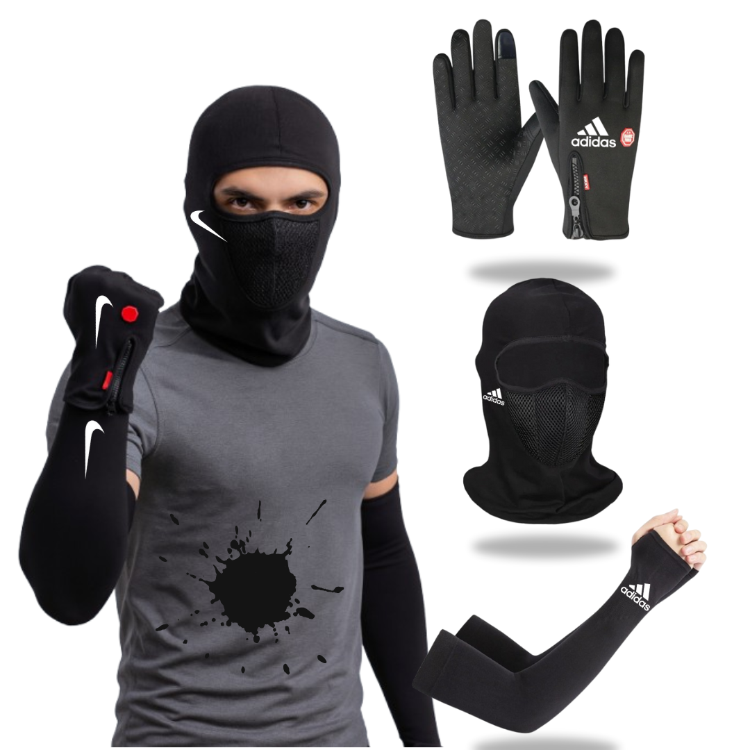 حماية شاملة من البرد مع عرض الاكثر مبيعا كاكول احترافي + قفاز عازل للماء + واقي الذراع من البرد القارس